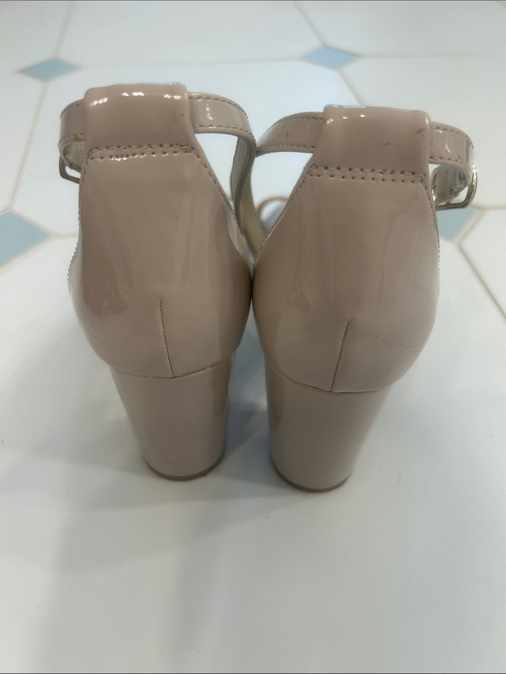 Bandolino Patent Nude Ankle-Strap Heels - Picture 2 of 3